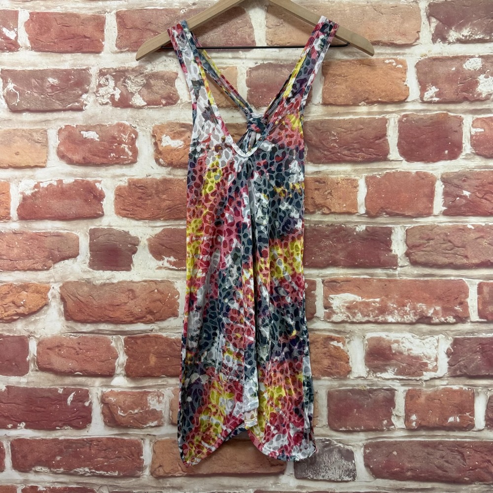 Op Tank Top Juniors 7 9 Medium Multicolor Animal Abstract Burnout Tunic